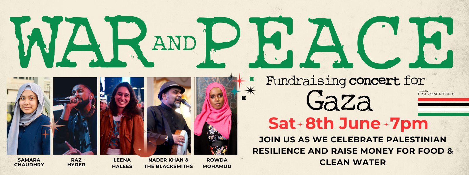 War and Peace: Fundraiser for Gaza show poster